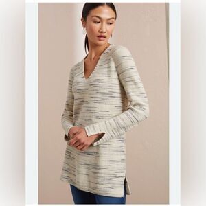 PureJill J. Jill J.Jill Women's Rib-Textured V-Neck Sweater Tunic Grey large